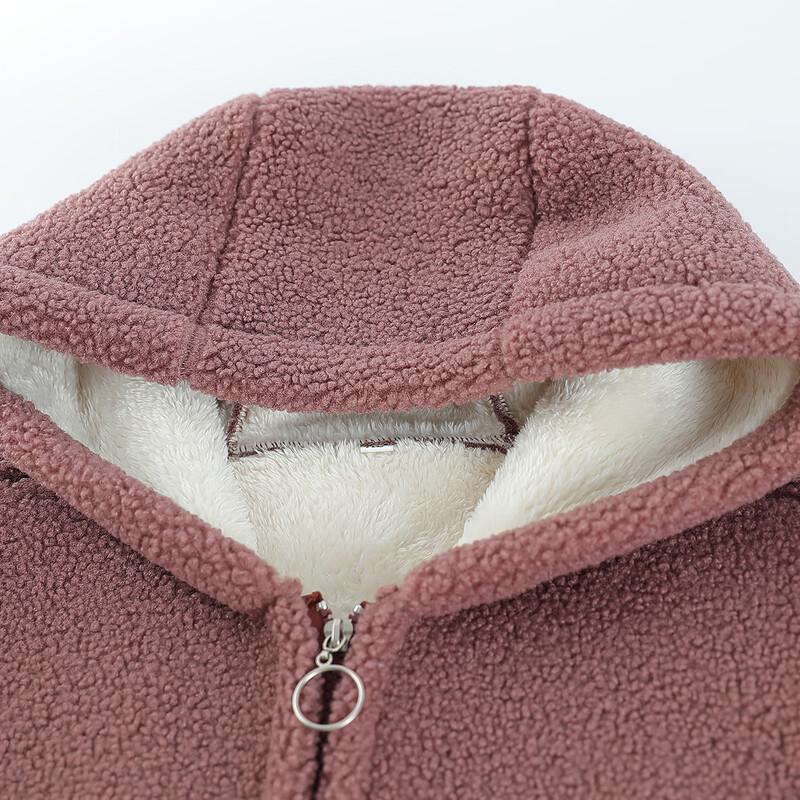 SIFONE Women's Plush-Lined Lamb's Wool Hooded Coat
