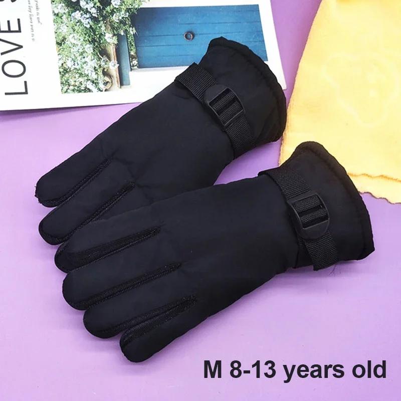Kids Gloves Waterproof Outdoor Full Finger Thermal Gloves Children Winter Snow Mittens for for 3-13 Years Old Boy Girl