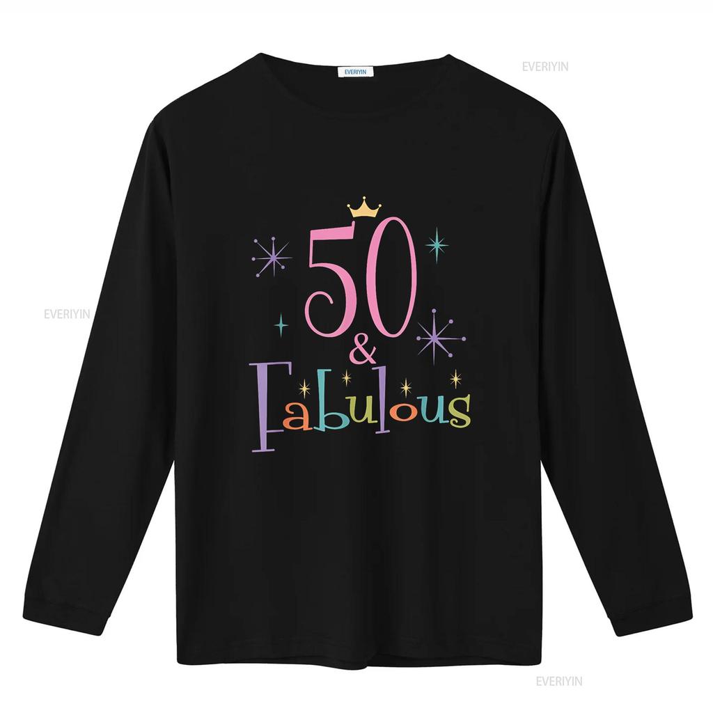 50 and Fabulous Cute 50th Birthday T Shirt vintage Washed Versatile Top For Everyday Wear Soft Comfortable graphic Casual