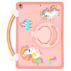 Tablet Case For iPad 10.2 (2021)/(2020)/(2019)/Air 10.5 inch (2019) Handle Rotating Kickstand Unicorn Silicone Cover