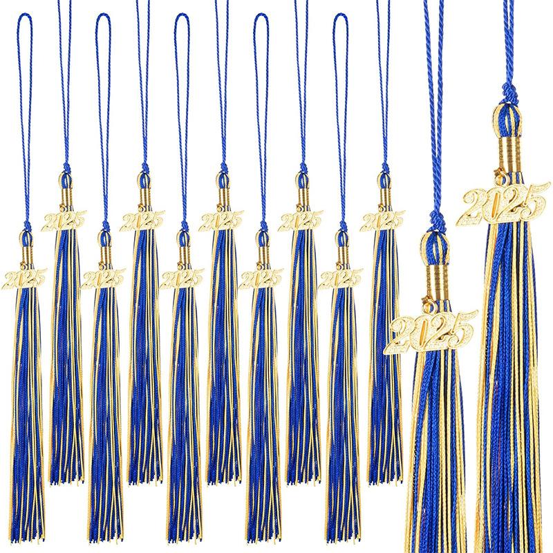 10Pcs Graduation Tassel with Date Mortarboard Tassel Fringe for Graduation Party Decorations Accesorios Graduation Hat Tassel