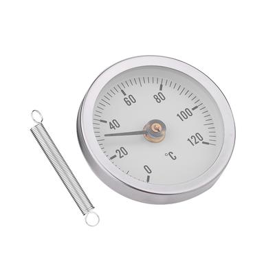 63mm Waterproof Dustproof IP55 0 120 Degrees Bimetal Temperature Spring Thermometer Pipe Surface