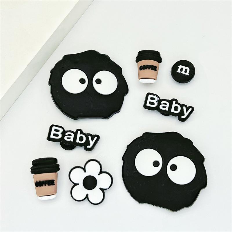 8Pcs/Set Coal Ball Series Shoe Accessories Charms Hole Shoe Decoration For Clogs Bubble Slides Sandals Gift For Birthday