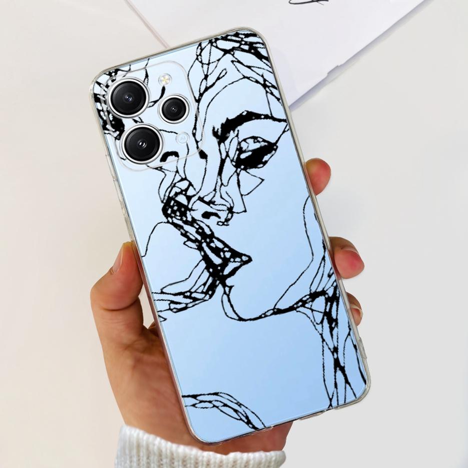 For Xiaomi Redmi 12 Case 2023 New Fashion Painted Cover Clear Silicone Phone Case For Xiaomi Redmi 12 Redmi12 Soft Fundas Bumper