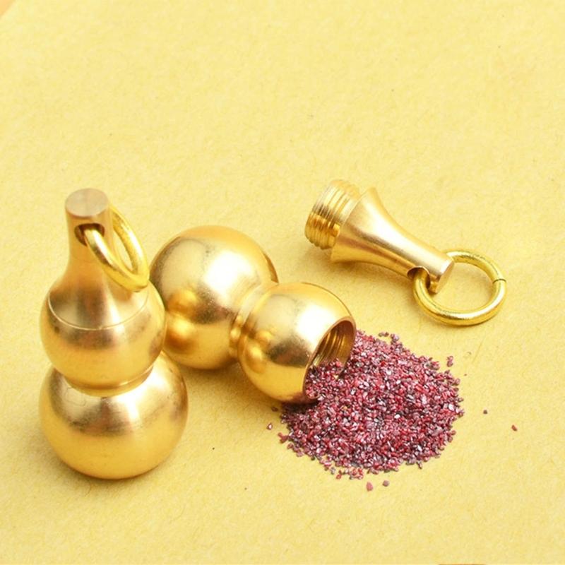 Portable Waterproof Metal Capsules Box Mini Medicine Holder Keychain Brass PillBox Pendant Pill Boxes Mini Pill Holde