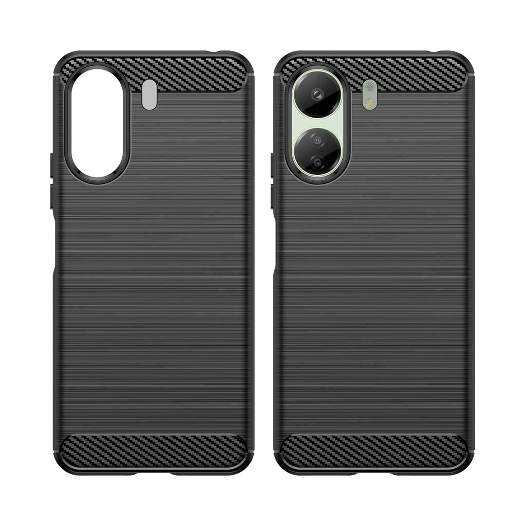 Hurtel Xiaomi Redmi 13c Carbon Silicone Case Black