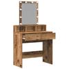 Makeup Table with Shelf Rustic Wood Look 80 x 41 x 144.5 cm Engineered Wood