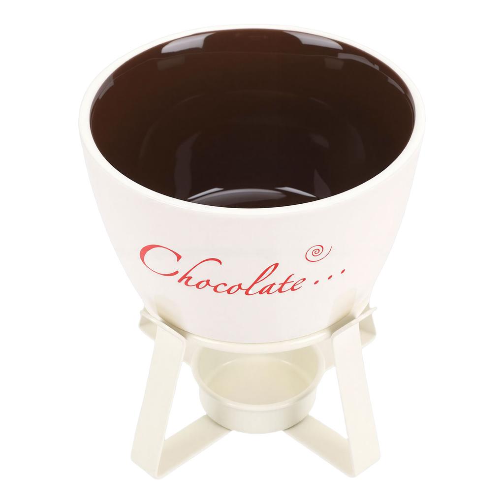 Tazza Fonduta Cioccolato Scalda Burro Ceramica Tazza Scioglimento Cioccolato con Forchetta per Cucina di Casa