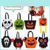 Bolsa de Doce de Feltro para Festa Maluca de Halloween Estilo Bandeira do Vento do Diabo Bolsa Tote Morcego 3D