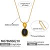 Fashion Agate Pendant Adjustable Long Sweater Chain - Simple Stainless Steel Design