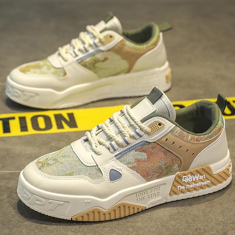 Fashion Fashion Trend Running Sneakers for Men Comfort Hard-wearing Athletic Shoes Outdoor Lace-up Tenis Masculino Summer Breathable