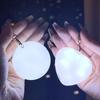 Heart Shaped LED Night Light Keychain USB Rechargeable Easy Carry Soft Glow Portable Lamp for Backpack Night Outings