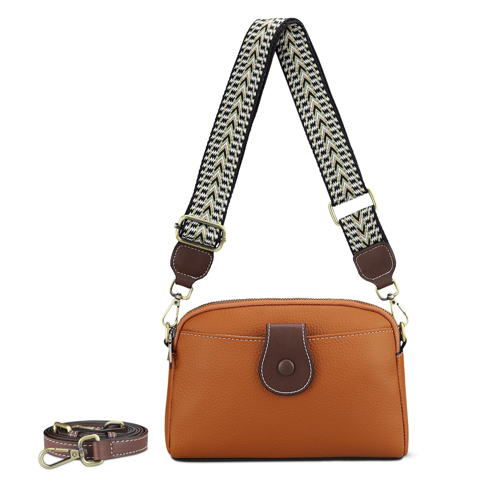 

Shoulder Genuine Crossbody Shoulder Mini Small with Zipper Gift [FUKUYIN] Bag, Leather, Women s, 2-Way Bag, Handbag, Bag, Bag, Pocket, Lightweight, коричневий