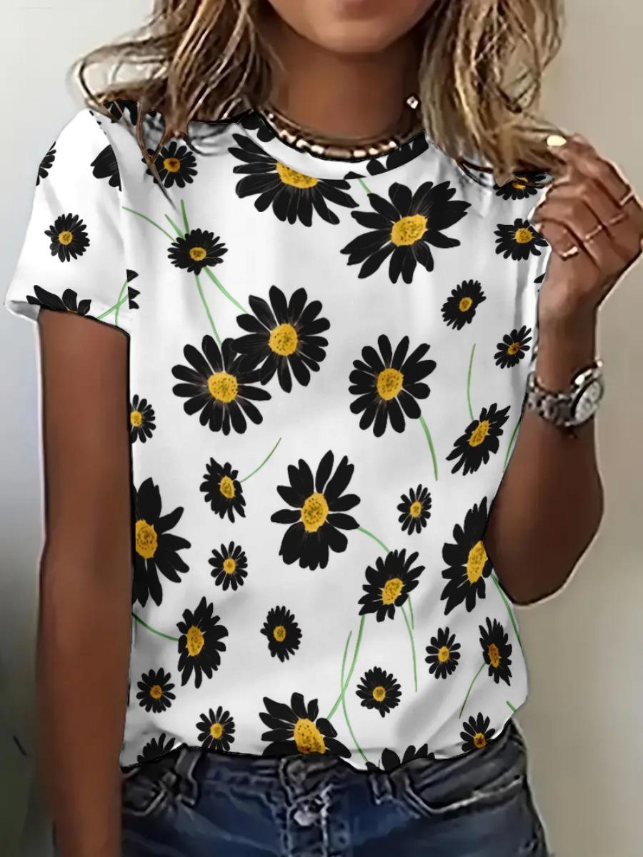 

Летние повседневные женские футболки с принтом подсолнечника 3D женская футболка свободные футболки с коротким рукавом и круглым вырезом рубашки для девочек женские топы 6XL
