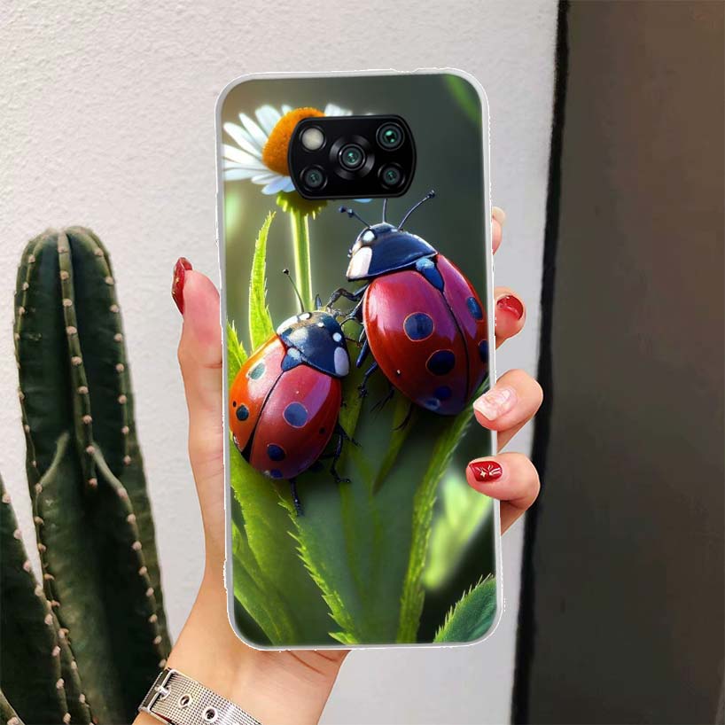 Insect Seven-Star ladybug For Xiaomi Poco X7 X6 X5 X4 Nfc F7 Ultra F6 F5 Pro Phone Case F4 Gt F3 M6 M5 M4 M3 5G Fundas Cover Coq