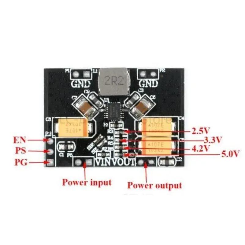 TPS63020 Automatic Buck-boost Step Up Down Power Supply Module 2.5V 3.3V 4.2V 5V Lithium Battery Low Ripple Voltage Converter