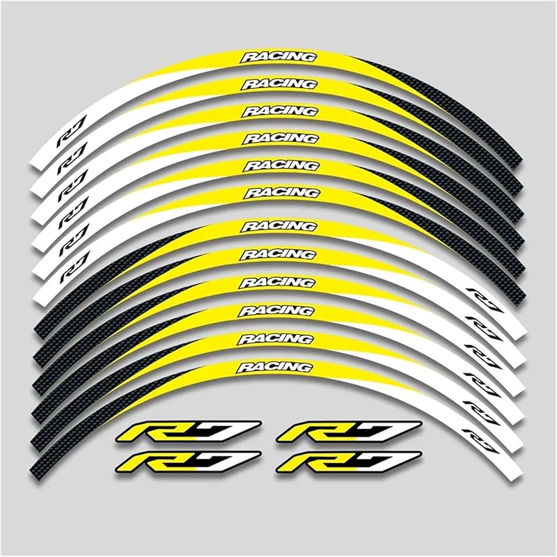 For Y&amaha for YZFR7 YZF R7 2022 2023 Motorcycle Sticker Wheel Reflective Stripe Rim Tire Waterproof Decorative Decals Set Rim Tape Decal(1 Style A