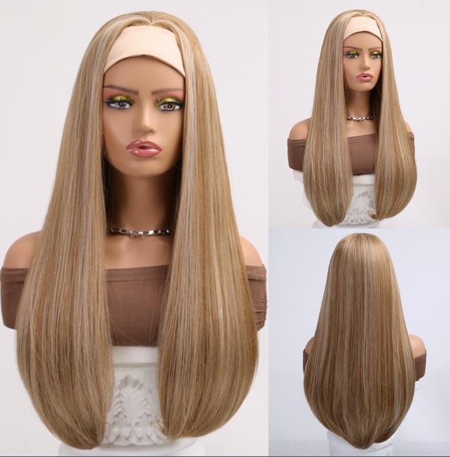 EASIHAIR Purple Synthetic Wigs for White Women Long Straight Headband Wigs Natural Hair Heat Resistant Daily Cosplay Fake Hair
