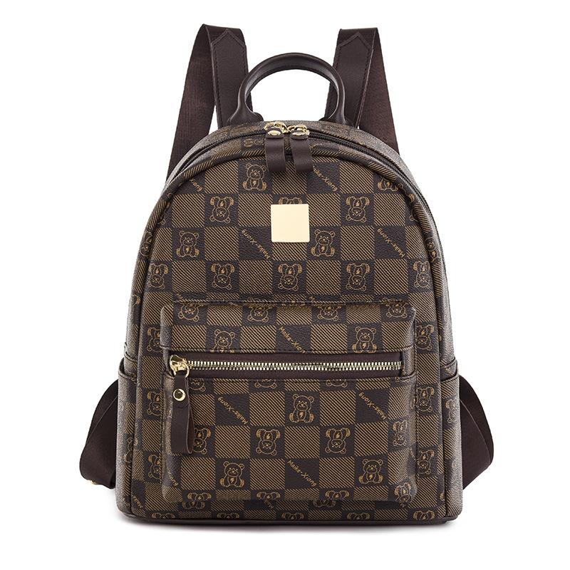 New American-style Vintage Limited Edition Printed Backpack for Ladies, Featuring a Lightweight, Luxurious, High-quality and Large Capacity Design.