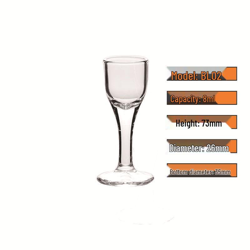 High-Stem Transparent Thickened Glass Maotai Liquor Cup with Decal