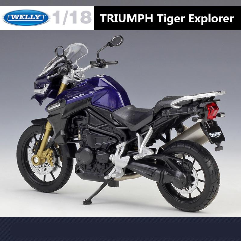 Welly 1/18 TRIUMPH TIGER Explorer Alloy Sports Motorcycle Model Simulation Diecast Metal Street Racing Motorcycle Model Kid Gift