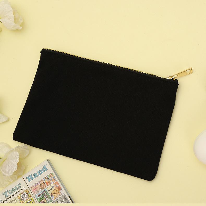 Canvas Zipper Pouch Makeup Cosmetic Brush Travel Case Luxury Makeup Bag Gold  Fashion Tote Bag with Zipper Reusable