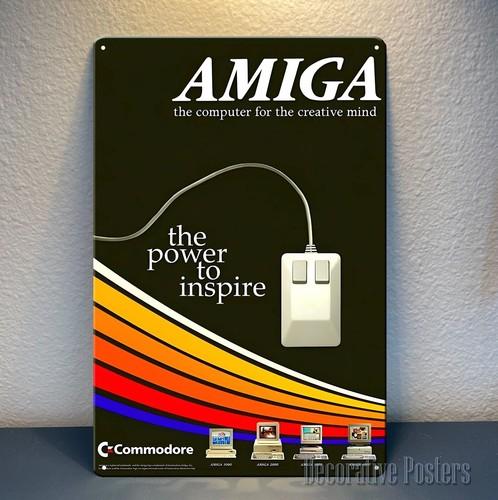 Amiga Ad Power To Inspire Retro Video Game Metal Poster xcm Sign 20x30cm(7.8x11.8inch)