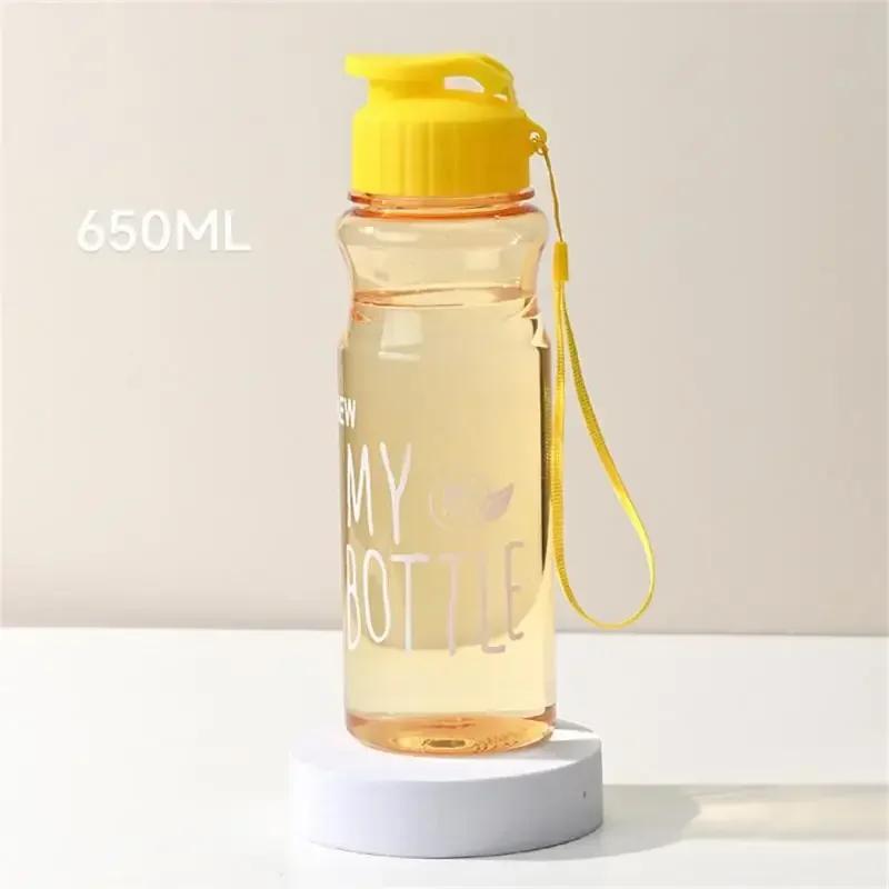 650ML Sportwasserflasche Tragbar Auslaufsicher Shakerflasche Fitnessstudio Trinkflasche mit Deckel und Strohhalm Autobecher Trinkgeschirr
