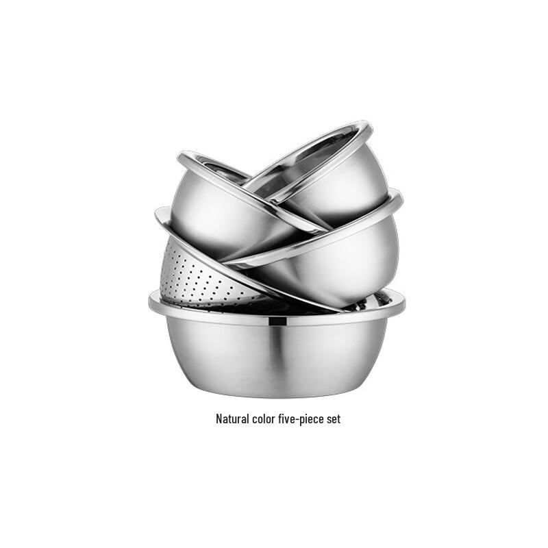 Lecchu Stainless Steel 5-Piece Bowl Set