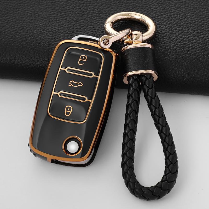 New Tpu Car Key Case Cover Shell For Vw Volkswagen Polo Tiguan Passat Golf Jetta Lavida Skoda Octavia 2 3 Button Accessories