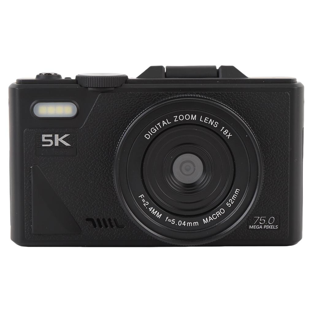 Digital Camera 5K 75MP HD 18X Zooming Autofocus 180 Degree   Screen Anti Shake Retro Digital Camera for Selfie Travel