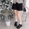 Retro lace-up round head jk black wind small leather shoes women's single shoes new women's shoes thick sole