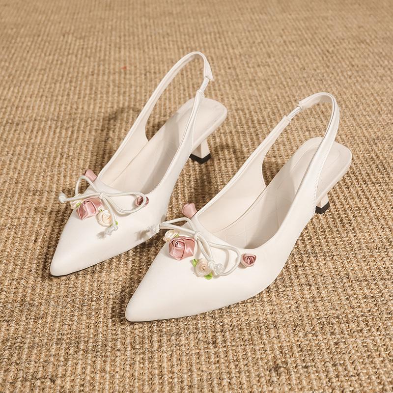 Niche high heels bag head sandals women's 2025 summer new large size pointed single shoes