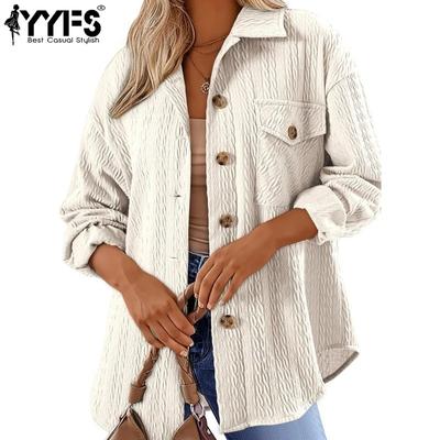 Damenmode, lässig, einfarbig, Herbst-Winter, langärmelig, POLO-Ausschnitt, Jacken und Mäntel