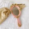 Embossed Rose Cosmetic Mirror Single-Sided Vintage Mirror Portable Handheld Mirrors  Women Girls