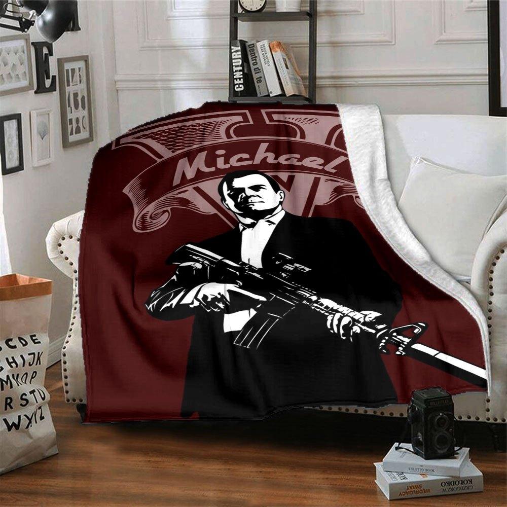 1pc Grand Theft Auto Soft Flannel Blanket with Designer Print A cozy blanket for all seasons, perfect for the couch, bed, office