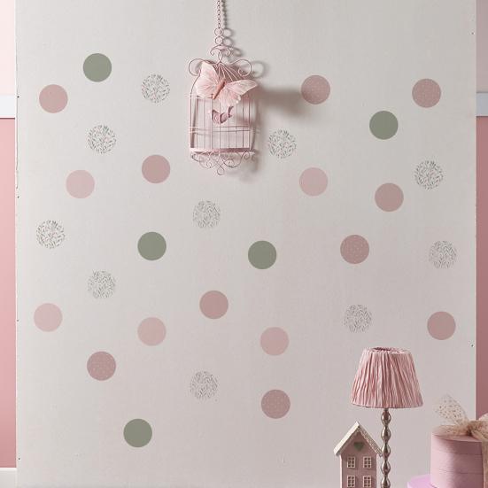 6Pcs Colorful Polka Dots Wall Stickers, Self-Adhesive Vinyl Decals, Removable Peel And Stick Wall Decals for Bedroom Living Room Kids Room