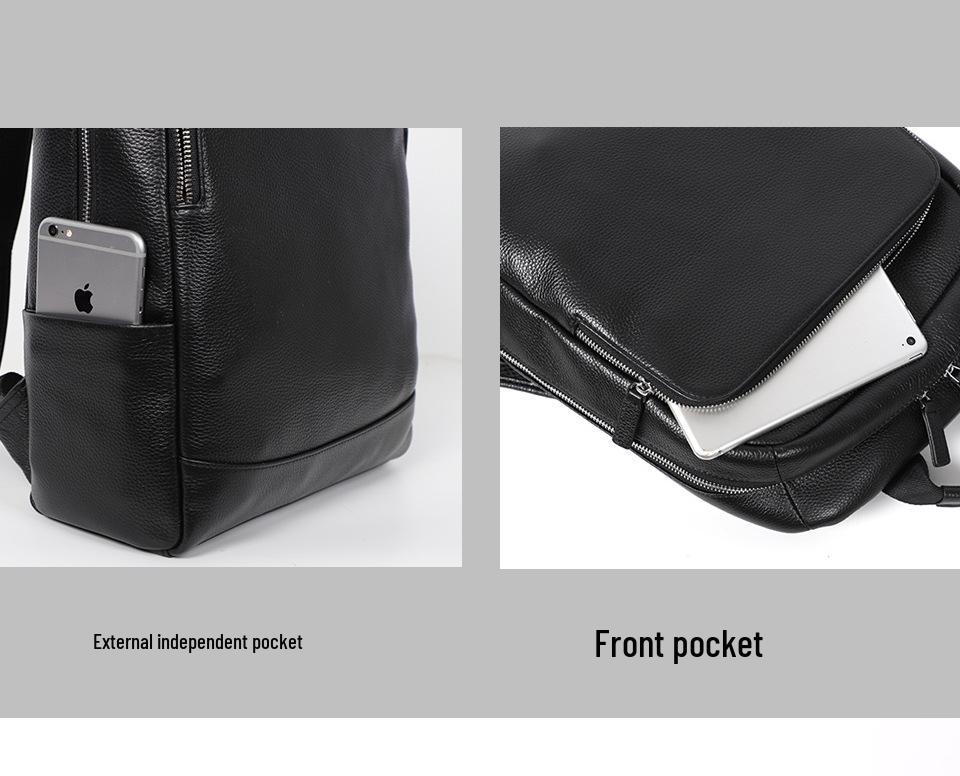 Zaino in Vera Pelle di Vacchetta da Uomo - Grande Capacità, Stile Casual Giovanile, Borsa a Spalla Doppia 2024 per Computer Portatili