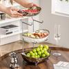 Elegant Multi-Layer Ceramic Fruit Bowl with Electroplating - High-Value Dried Fruit Storage Rack