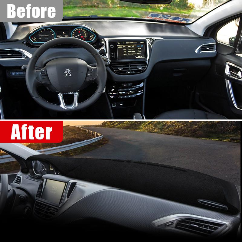 Für Peugeot 2008 2013 2014 2015 2016 2017 2018 Auto-Armaturenbrett-Abdeckungen Vermeiden Sie Lichtpad Sonnenschutz Anti-UV-Teppiche Rutschfeste Koffermatten