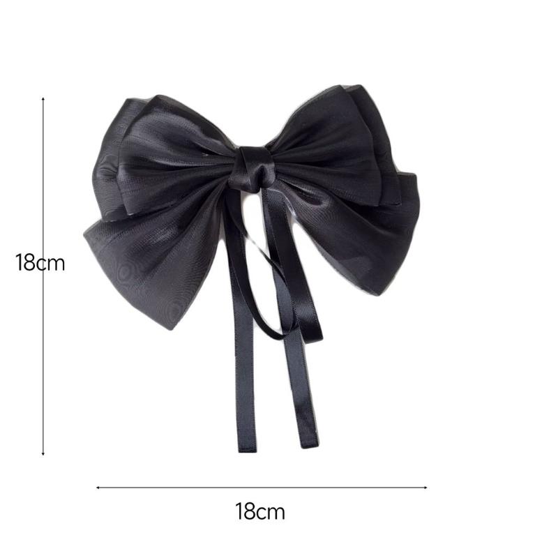 Mermaid Ji Pearlescent Satin Bow Hair Clip Women Summer Sweet Ribbon Spring Clip Fairy Hair Accessories
