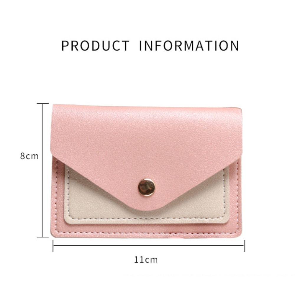 Mote Slank Lær Lommebok Visittkortholder Kort Pung Lær ID-Kortholder Godterifarge Myntveske