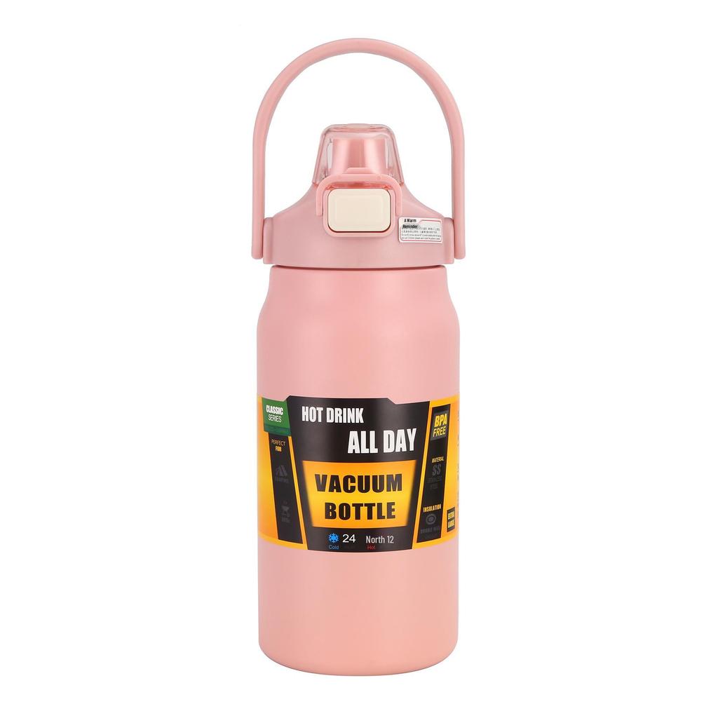 304 Stainless Steel Double-Layer Vacuum Insulated Sports Water Bottle - Dual-Drink, Large Capacity Travel Kettle