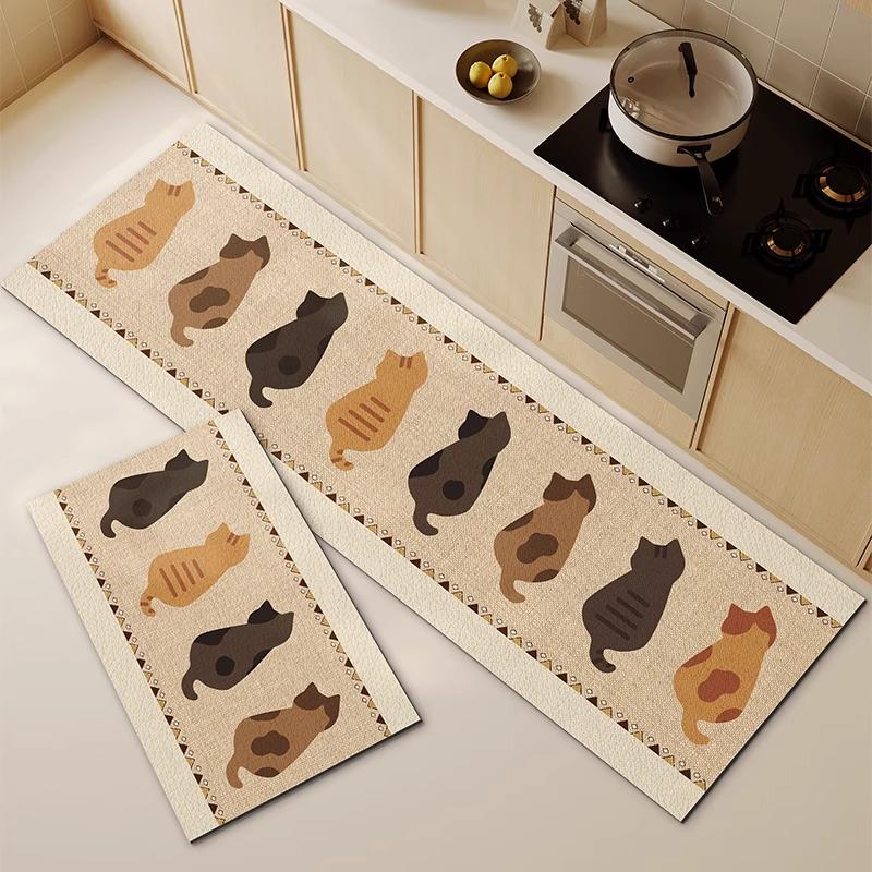 

Kitchen Rug Waterproof Floor Mat PVC Leather Carpet Anti-slip Mats Japanese Style Home Decor Rugs alfombras de cocina 50x80cm