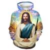Sacred Heart Couple Hoodie, Men's Autumn Winter Fleece Sweatshirt, Classic Religious Pair Figure Print Pullover for Art Style Photo Shoots
