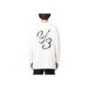 Y-3 Letter Print Crew Neck Long Sleeve T-Shirt Men Tops White IQ2147