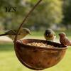 Bird Feeder Outdoor Hanging Feeder, Garden Metal with Curled Hook, Spiral Hook Decorative Wild for On Tree Branches Balcony Porch Vintage Style