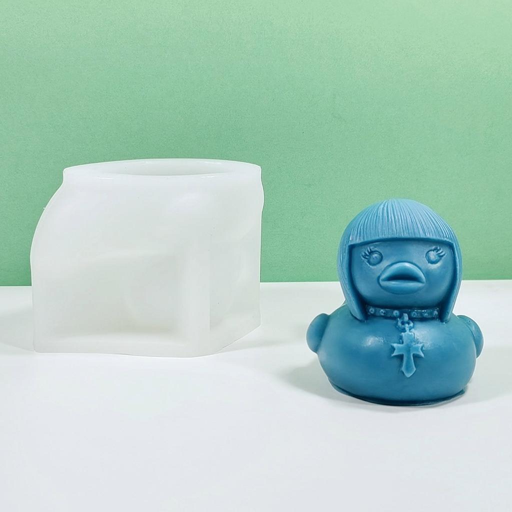 Punk Duck Soap Mold Silicone Chocolate Fondant Mold for Baby Shower Cake Decoration Candle Molds Clay Resin Mould