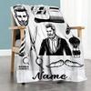 Haircut Elements Personalized Text Blanket Cozy Customizable Blanket Soft Warm Cozy Throw For Couch Chair Bedding Picnics Ideal for All Seasons