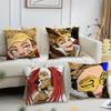 Comic Hot Fanart Anime H-hawks Mha Chibi Cushion Cover Soft Pillow Case for Sofa Living Room Home Office Decor Protective Covers